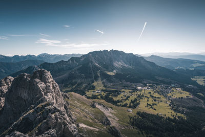 Scenic view of mountains against sky