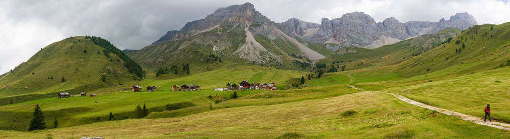 Scenic view of landscape against cloudy sky