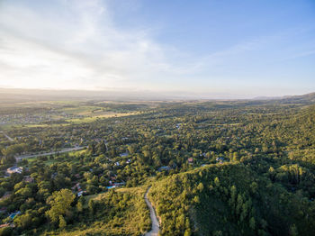 High angle view of landscape against sky