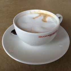 Close-up of coffee cup on table