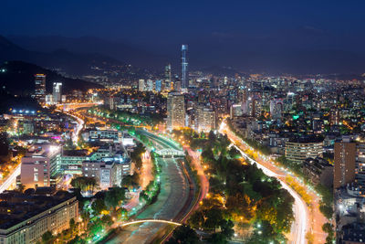 Panoramic view of providencia and las condes districts, santiago de chile