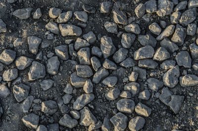 Close-up of pebbles on beach