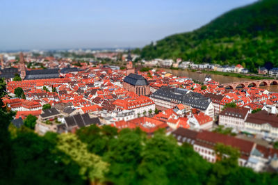 High angle view of townscape