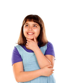 Portrait of a smiling young woman against white background