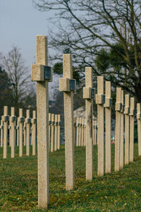 View of cemetery against sky