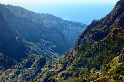 Scenic view of mountains against sky