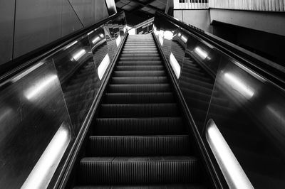 Low angle view of escalator