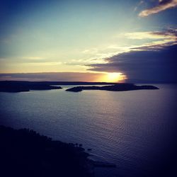 Scenic view of sunset over river