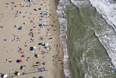 High angle view of beach