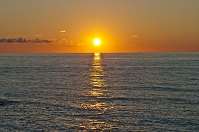 Scenic view of sea at sunset