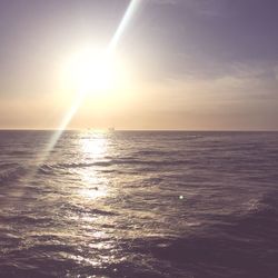 Scenic view of sea against sky at sunset