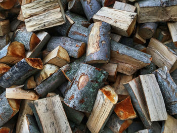 Full frame shot of logs