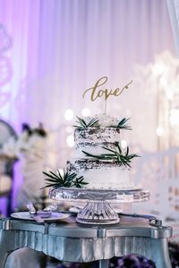 Close-up of curtain on table at home