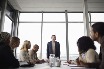 Man talking during business meeting