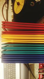Close up of multi colored wall