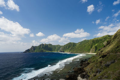 Scenic view of beach against sky