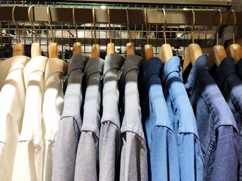 Panoramic view of clothes hanging at store