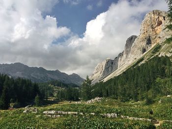 Scenic view of mountains against sky