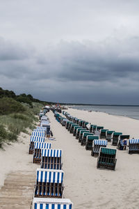 Hooded chairs at beach