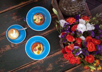 Close-up of flowers on table