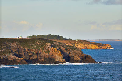 Scenic view of sea and rocks