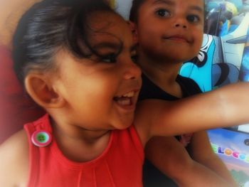 Close-up of cute baby girl