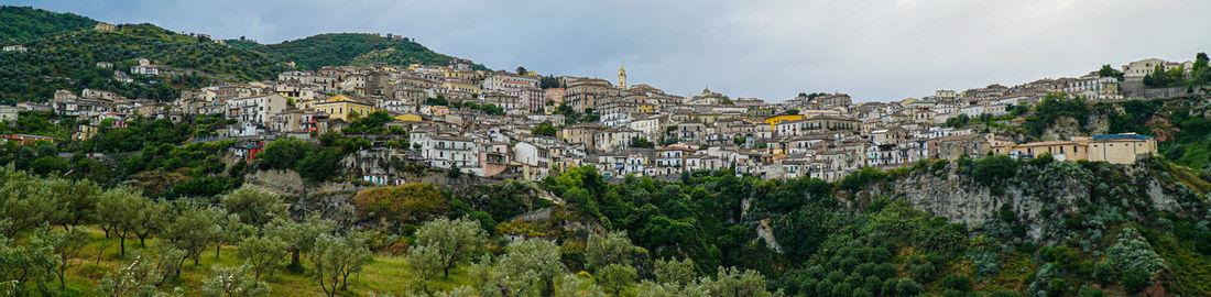 Panoramic shot of townscape against sky