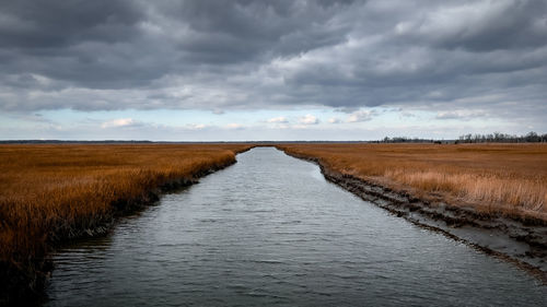 Landscape over a small river in the south new jersey area