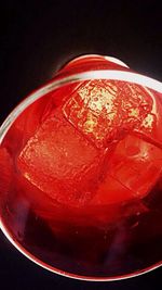 Close-up of red fruit over black background