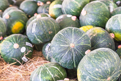 Full frame shot of pumpkins at market