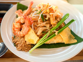 Close-up of meal served in plate