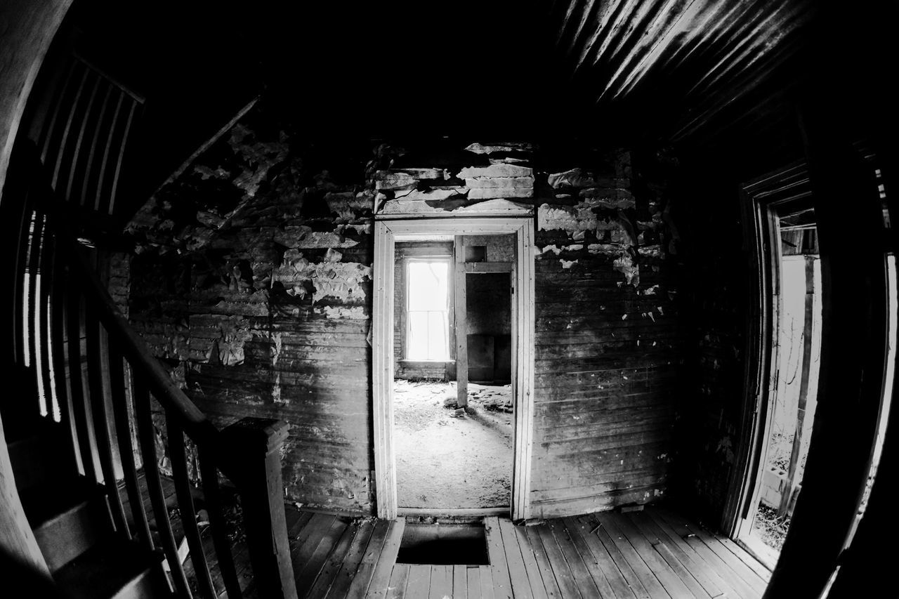 indoors, window, architecture, built structure, abandoned, house, door, old, run-down, damaged, interior, building, obsolete, deterioration, no people, building exterior, weathered, day, ceiling, open