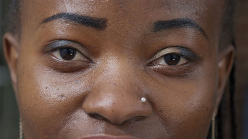 Close-up of young woman eyes