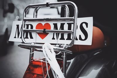 Close-up of red hanging light