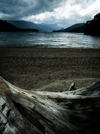 Scenic view of beach against sky