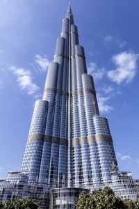 Low angle view of skyscrapers against sky