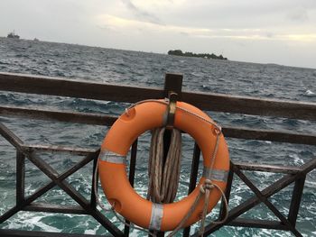 High angle view of sea at sunset