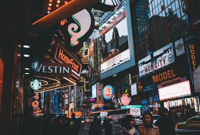 View of illuminated city