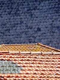 View of roof tiles