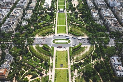 High angle view of city