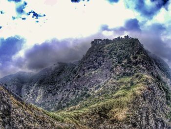 Low angle view of mountain against sky