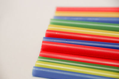 Close-up of colorful colored pencils