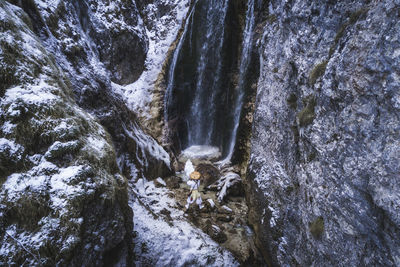 Scenic view of waterfall