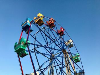 Low angle view of ferris wheel against clear sky