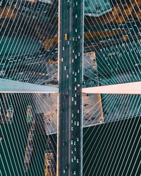 Directly above shot of cars on bridge