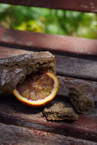 Close-up of orange on table