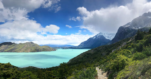 Panoramic view of mountains against sky