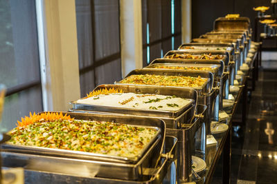 High angle view of food on table