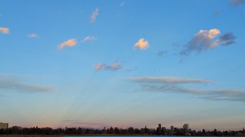 View of cityscape at sunset