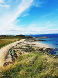 Scenic view of beach against sky